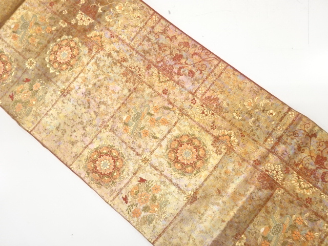 JAPANESE FUKURO OBI / WOVEN FLOWER CREST